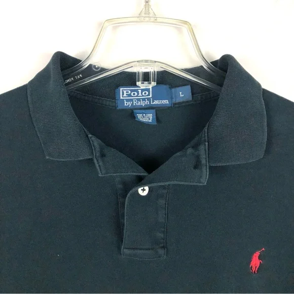 Polo Ralph Lauren Navy Blue Short Sleeve Polo Shirt Men L - Picture 2 of 10